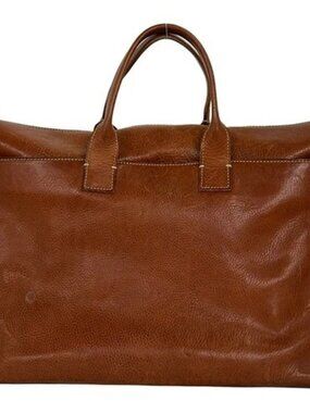 genten Brown Leather Business Bag